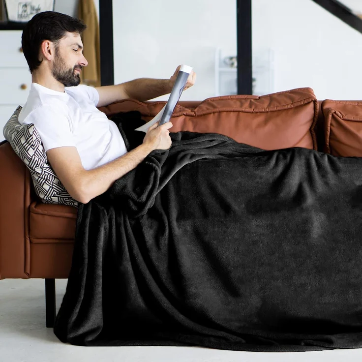 Wohndecke Kuscheldecke super weich & flauschig – warme Fleecedecke, Gräfenstayn, warme Wolldecke, Sofadecke & Tagesdecke - Überwurf Sofa, Couch – Bild 2