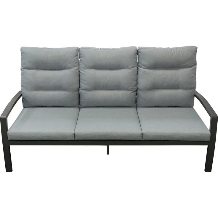 Gartensofa Bondino, Aluminium, Grau, 210 x 85 x 109 cm