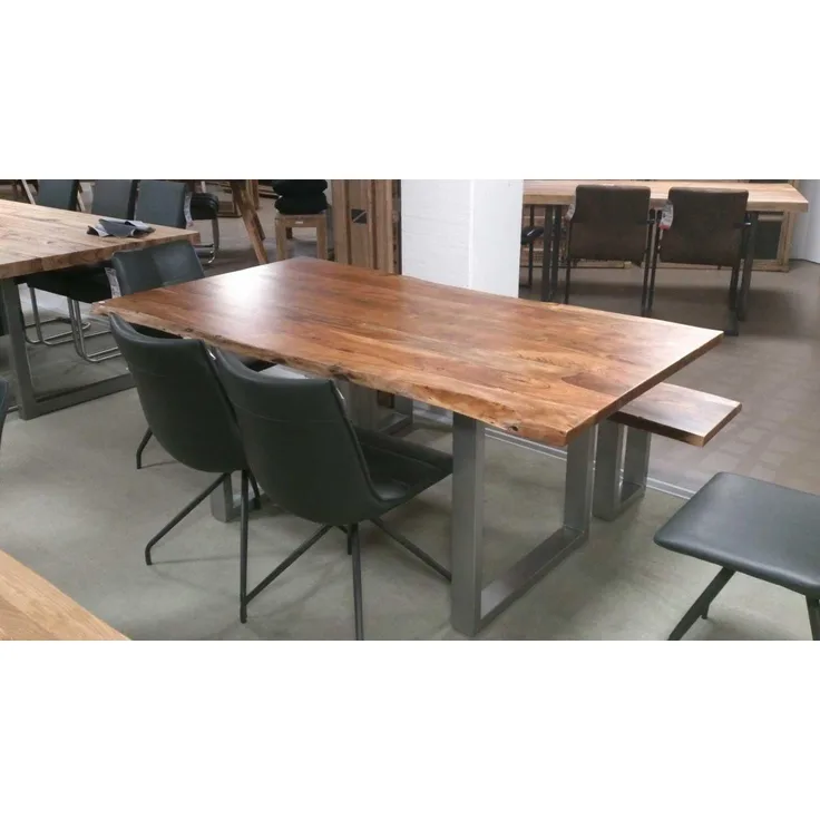 Esstisch KERALA Massivholz Akazie 180x100 cm mit Baumkante