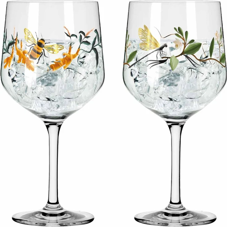 Ritzenhoff Botanic Glamour Gin-Gläser 2er Set Biene, Libelle – Bild 2