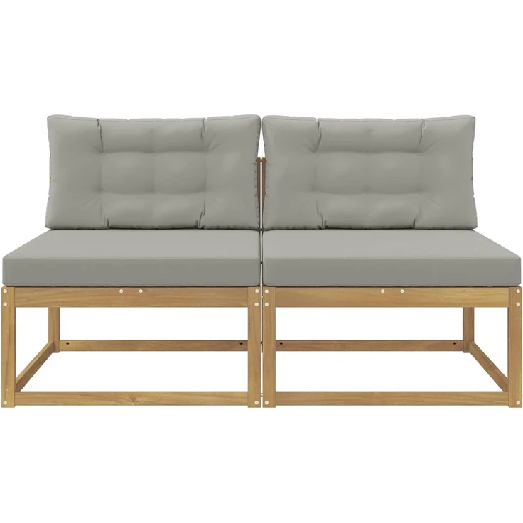 vidaXL Outdoor Mittelsofa 2 stk. 2-Sitzer Massivholz Akazie 901542 – Bild 3
