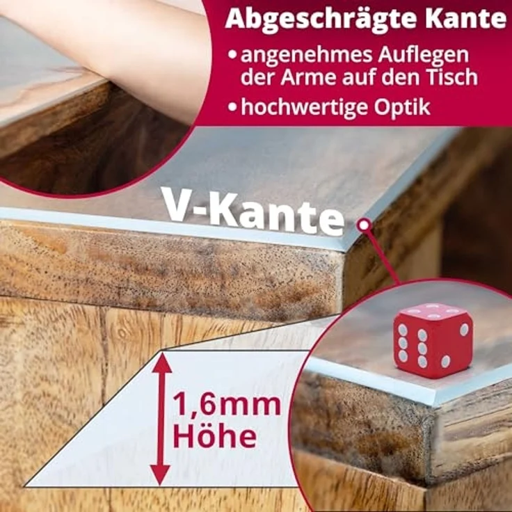 DecoHomeTextil Heimtextilmanufaktur Tischdecke Transparent Schutzfolie Folie leicht mattiert Abgeschrägte V-Kante, robust, reißfest, schalldämmend – Bild 3
