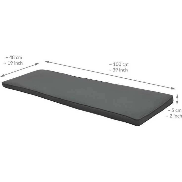 Beautissu Bankauflage Loft BK Graphitgrau, 100 x 48 x 5 cm – Bild 3