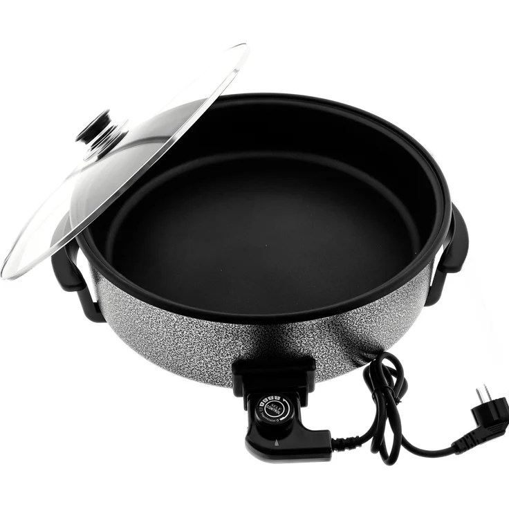 Elektrische Multifunktionspfanne 42 x 9 cm - Pizzapfanne 1500W in Schwarz – Bild 2