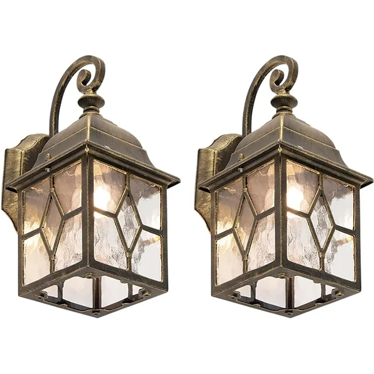 Qazqa Außen-Wandleuchte London, ohne Leuchtmittel, E27, Bronze, Landhaus, Aluminium, 1-flammig