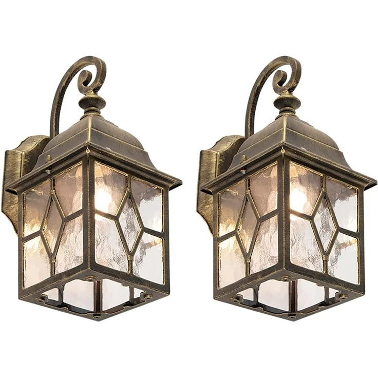 Qazqa Außen-Wandleuchte London, ohne Leuchtmittel, E27, Bronze, Landhaus, Aluminium, 1-flammig – Bild 1