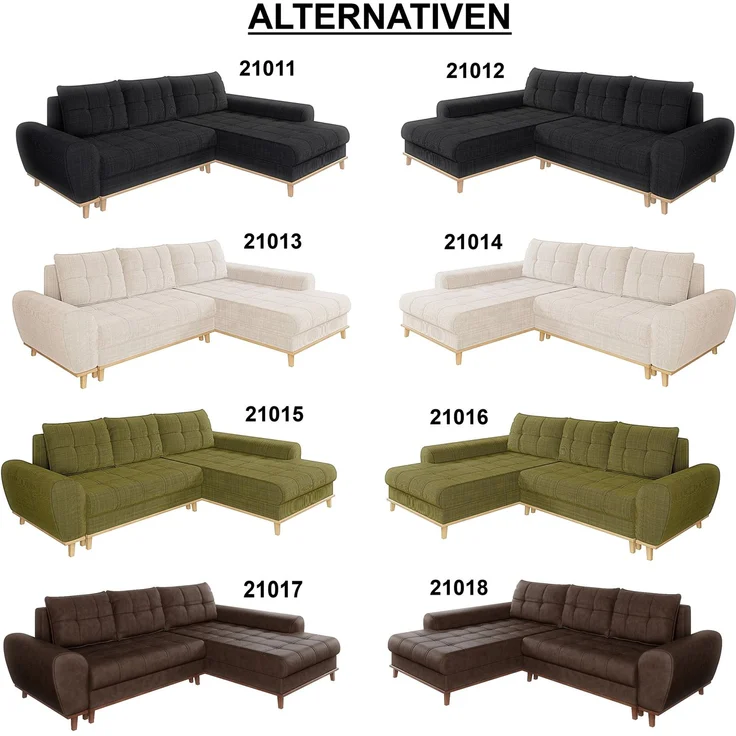 Ecksofa mit Schlaffunktion Bettkasten in Leder-Optik Mikrofaser Vintage Braun – Bild 10