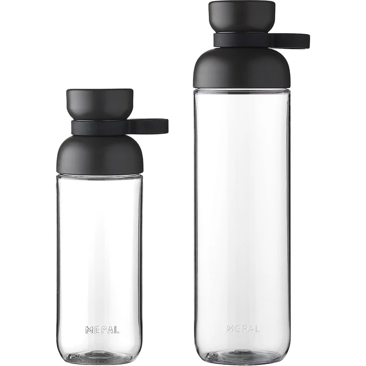 Mepal Trinkflaschen Vita - Wasserflaschen Duo Pack - Flaschen für Uni, Arbeit, Fitness, Outdoor, Job - Stoßfest, Auslaufsicher - BPA-frei & Spülmaschinenfest - 500 & 900 ml - Nordic Black – Bild 1