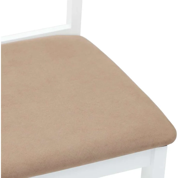 vidaXL Esszimmerstühle mit Kissen 2 Stk. Weiß Massivholz Gummibaum 4102386 – Bild 7