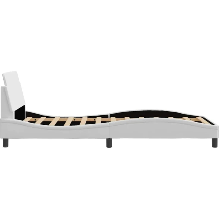 vidaXL Bettgestell "Dover" Weiß 100x190 cm Kunstleder 373270 – Bild 5