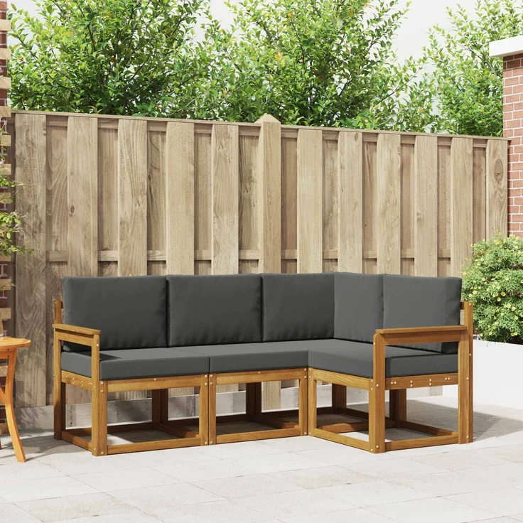 vidaXL Outdoor-Sofagarnitur 4 stk. 4-Sitzer Natur und Anthrazit 3366315 – Bild 1