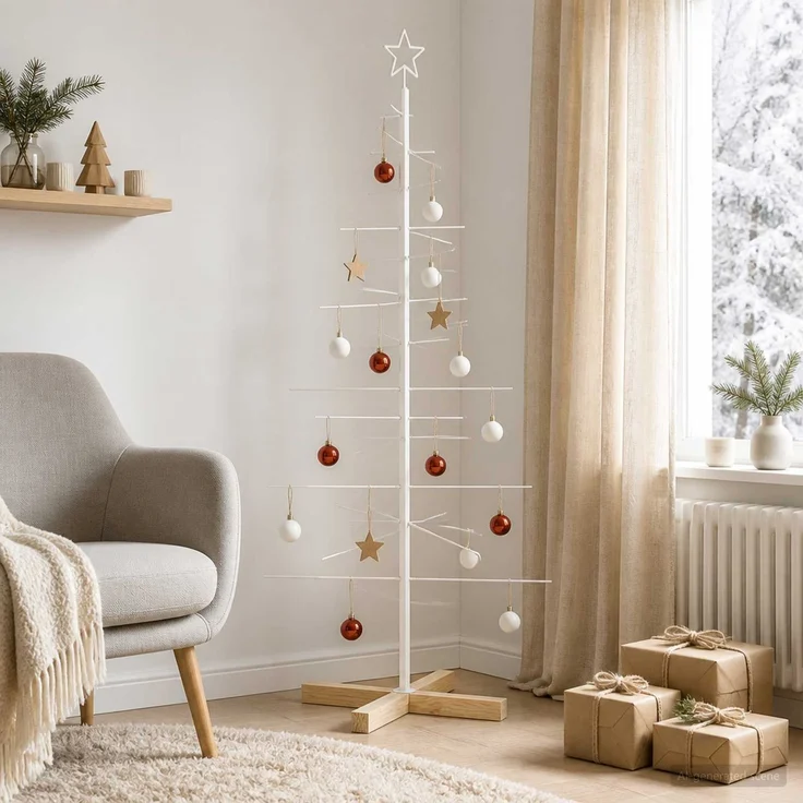 vidaXL Metall Weihnachtsbaum KUOPIO 150 cm Stahl Weiß 42053875 – Bild 1