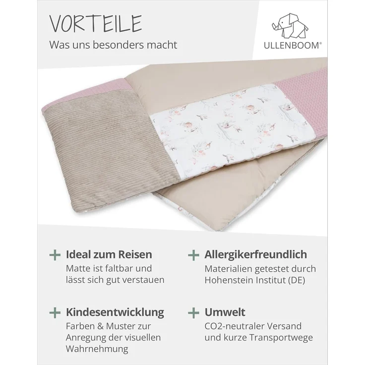 ULLENBOOM ® Wickelauflage 85x75 cm Märchenwald (Made in EU) - Wickelunterlage Waschbar und für Unterwegs geeignet, Bezug: 100% OEKO TEX Baumwolle, Wickeltischauflage 75x85 – Bild 5