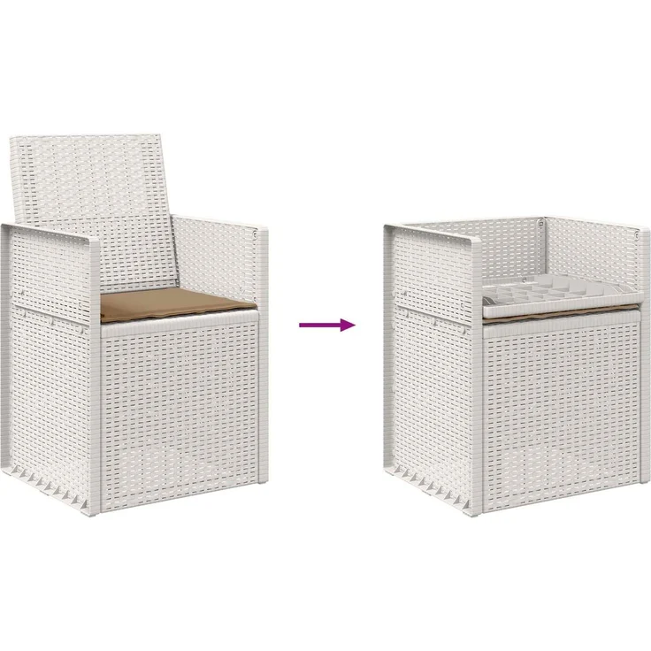 vidaXL Garten Esszimmerstühle 2 stk. Weiß und Taupe PP 899999 – Bild 9