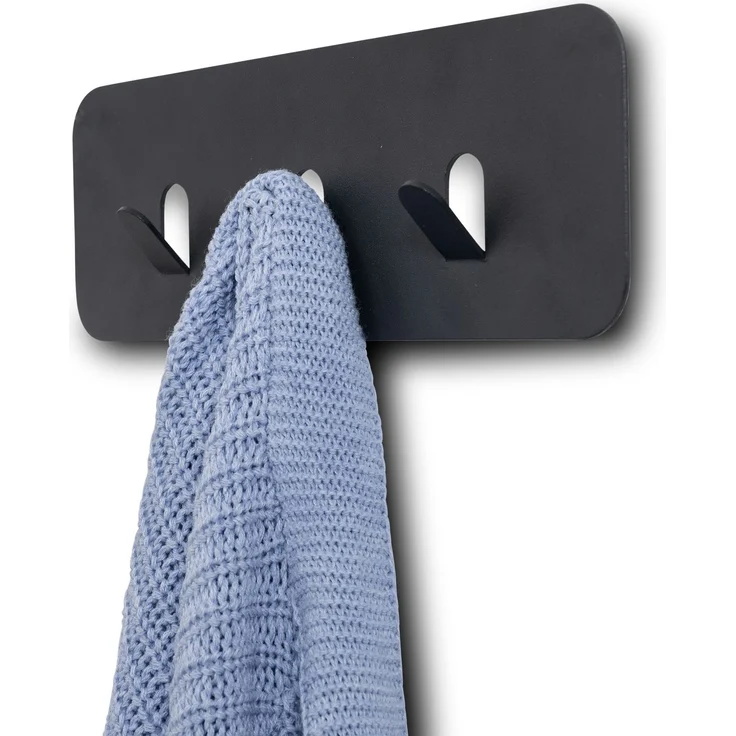 Garderobenleiste >Tilly 1< 3 Haken, anthrazit, Metall - 30x10x3cm (BxHxT) – Bild 4