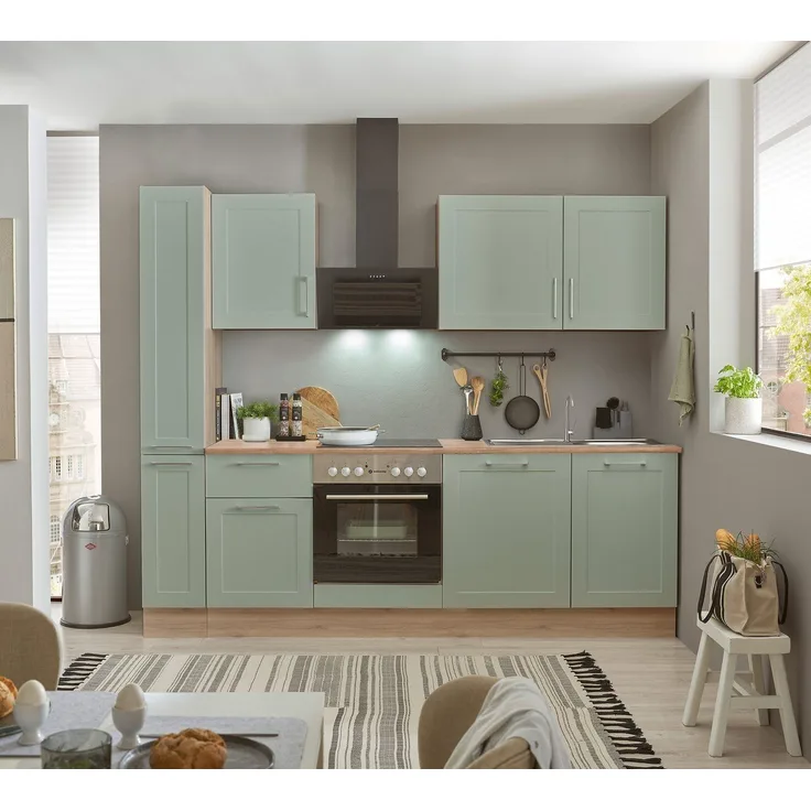 BASIC by Balculina Küchenzeile Marsi, Breite 250 cm, wahlweise mit E-Geräten, Soft-Close-Funktion