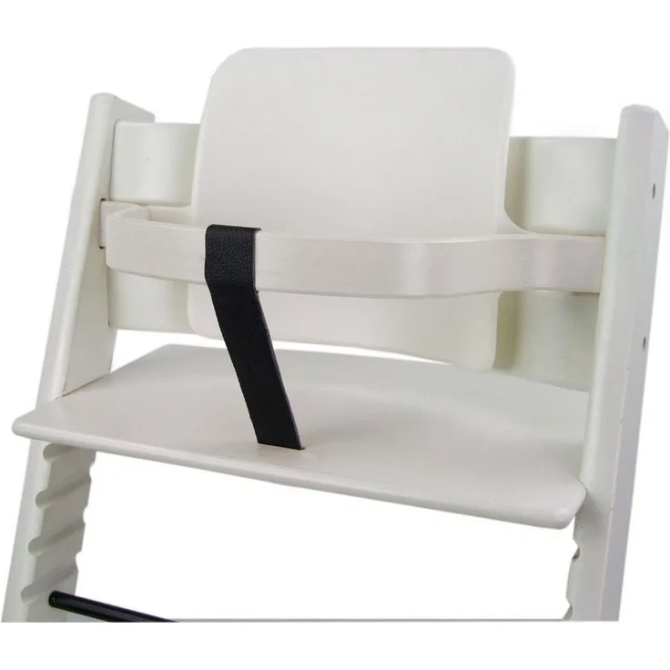 Bambiniwelt Schrittgurt, kompatibel mit Stokke 'Tripp Trapp' Hochstuhl, Lederriemen, Echtleder, schwarz