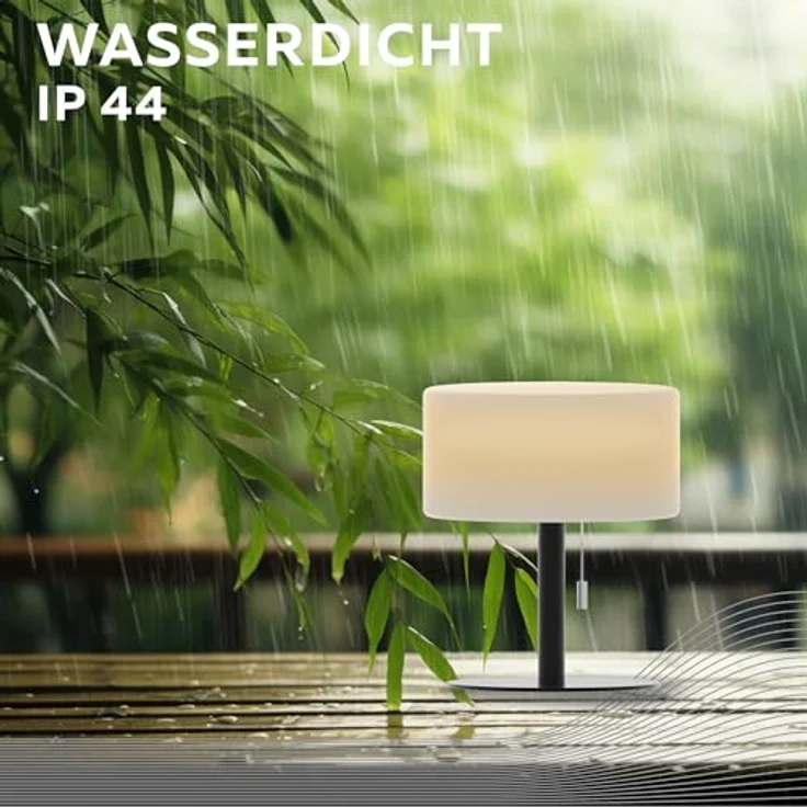 Calex Tischlampe Cascia, Wiederaufladbare LED-Tischleuchte mit RGB-Funktion, Wasserdicht, Kabellos, Schwarz – Bild 3