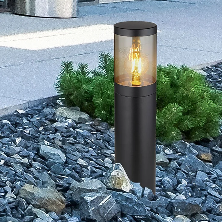 Stehleuchte, Garten, Edelstahl, IP44, rauchig, H 50cm – Bild 5