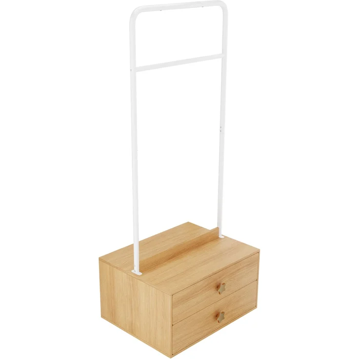 Kinder-Garderobenständer 70x55x168 cm mit Kleiderstange und 2 Schubladen – Bild 4