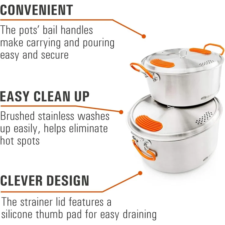 GSI Outdoors 68183 Set Edelstahl Silber Orange Silikon Edelstahl – Bild 4