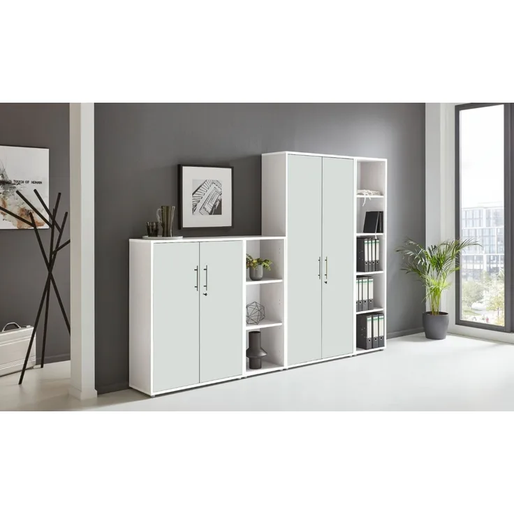 BMG Möbel Aktenschrank Office Edition 4 (Schrankwand Set, 4tlg) abschließbar, matt oder Hochglanz lackiert