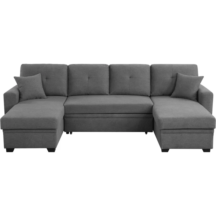 ATLANTIC home collection Wohnlandschaft Gerrit U-Form, Br. 282 cm, mit Bettfunktion, 2 Bettkästen & 2 Zierkissen – Bild 1