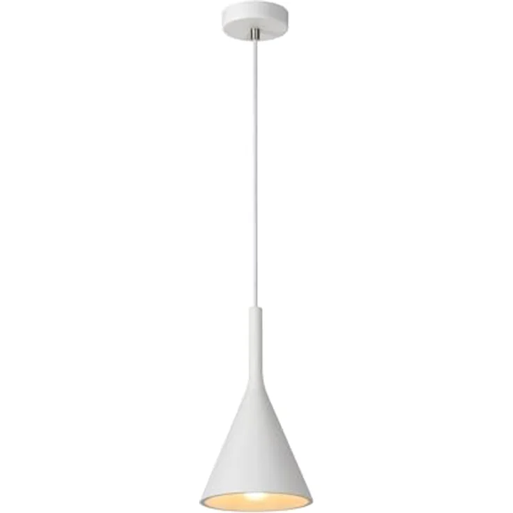 Lucide GIPSY Pendelleuchte, Ø 16,5 cm, 1xE27, höhenverstellbar, aus Gips, Weiß – Bild 1