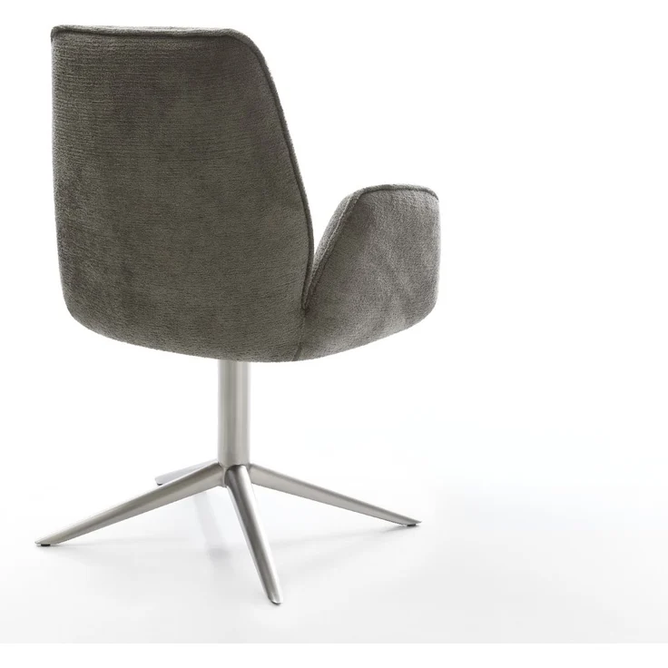 Drehstuhl Zoa-Flex Bouclé Soft Schlamm Fußkreuz Edelstahl 360° drehbar Wippfunktion Taschenfederkern – Bild 5