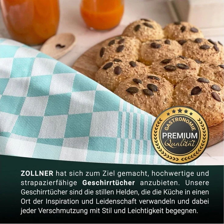 ZOLLNER Geschirrtuch, (Spar-Set, 6-tlg), 65 x 65 cm, 100% Baumwolle, vom Hotelwäschespezialisten – Bild 3