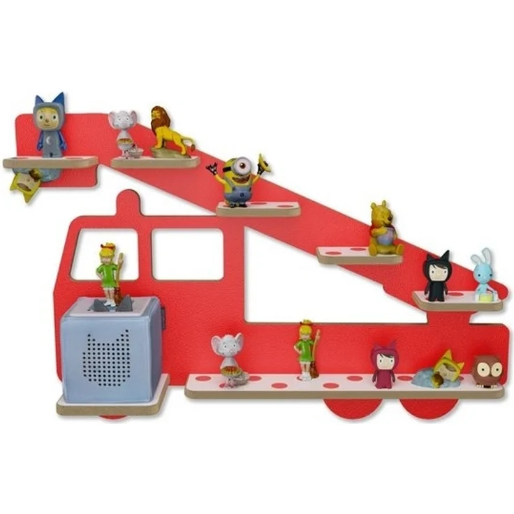 Holzura Kinderregal Tonieregal für Toniebox, Kinderregal Feuerwehr Regal für Tonie Figuren – Bild 4