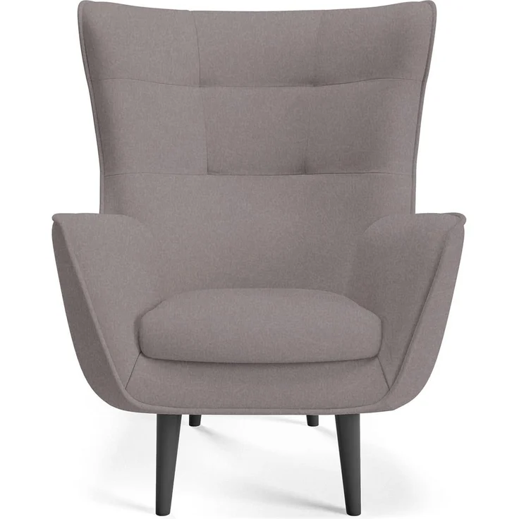 Sessel Franco Polstersessel, Einzelsessel mit Rückenlehne für Wohnzimmer und Esszimmer, bequemer Sessel, schwarze Holzfüße – Stoff Castel 20, 107 x 53 x 78 cm – Bild 4