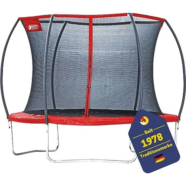 Best Sporting 57140 Superstar Red, Trampolin 305 cm mit Sicherheitsnetz und reißfester Randabdeckung