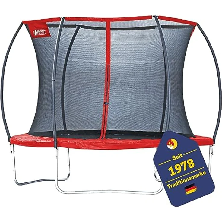 Best Sporting 57140 Superstar Red, Trampolin 305 cm mit Sicherheitsnetz und reißfester Randabdeckung – Bild 1