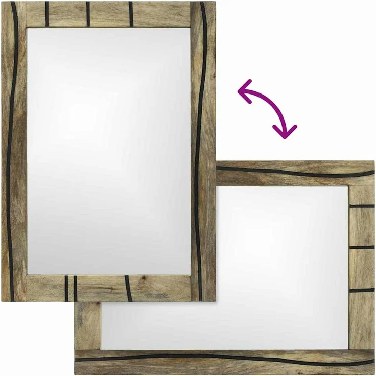 vidaXL Badezimmer Spiegel mit Spiegel Braun 70 x 50 x 2,5 cm 4017967 – Bild 7