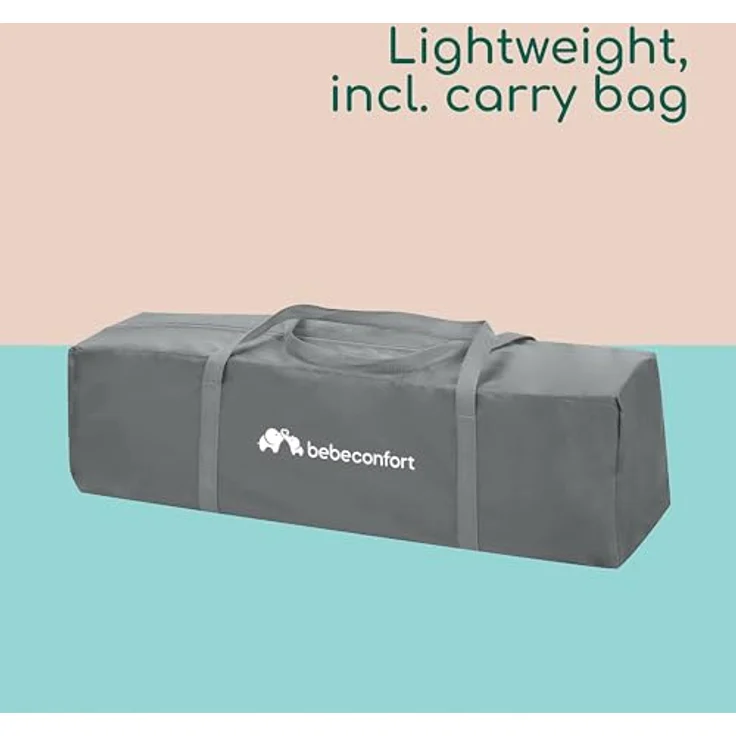 BEBE CONFORT Soft Dreams Baby Reisebett 0-3 Jahre (0-15 kg) Leichtes Baby Reisebett Holzfaser & Schaumstoff Matratze (60x120 cm) Tragetasche Kompakter Regenschirm Faltung Full Gray – Bild 6