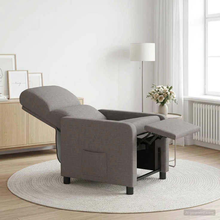 vidaXL Liegesessel Taupe Polyester 42034823 – Bild 1