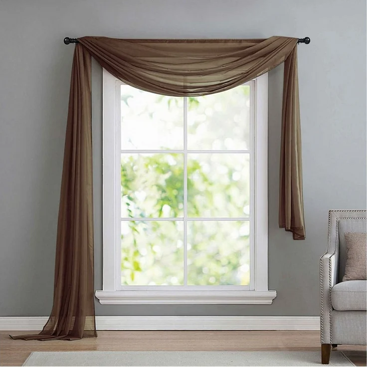 Gardinenbox Freihanddeko (1 St), ohne, transparent, Voile, Uni Volant Transparent Polyester 600cm 140cm
