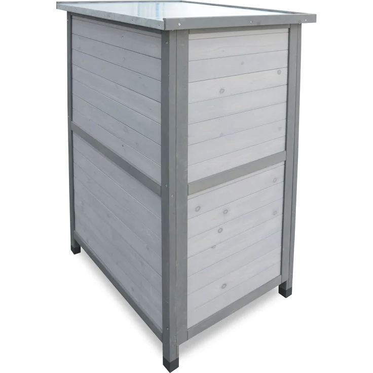 HABAU Gartenschrank Flachdach aus Holz mit Zinkdach, Grau, 76,5 x 56,5 x 114 cm – Bild 8