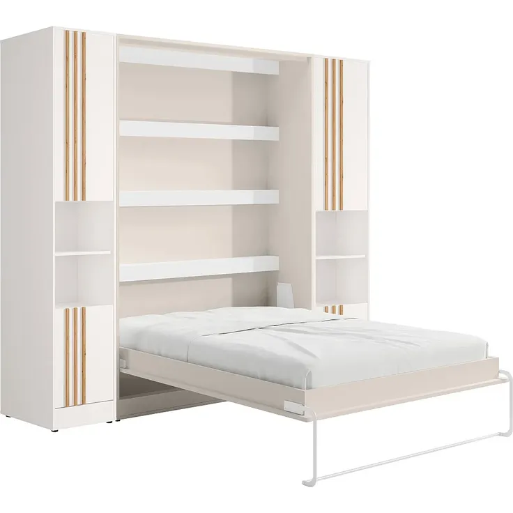Vente-unique - RAPILI Bett Holz, Platte Beige - B 51,2 cm239,2 cm x H 225,2 cm x L 279 cm – Bild 3