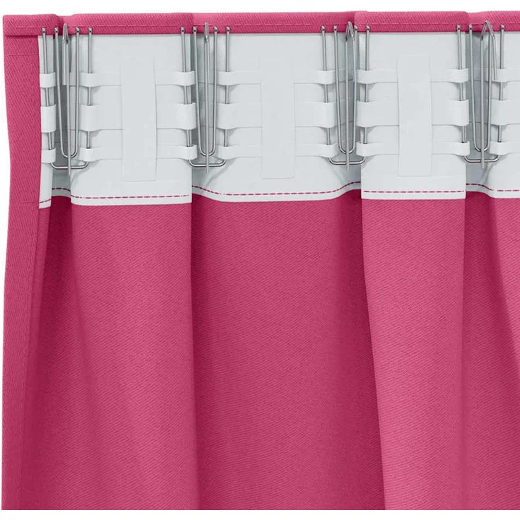 vidaXL Verdunkelungs-Vorhänge mit Ringen 2 stk. Helles Pink Polyester 4107517 – Bild 5