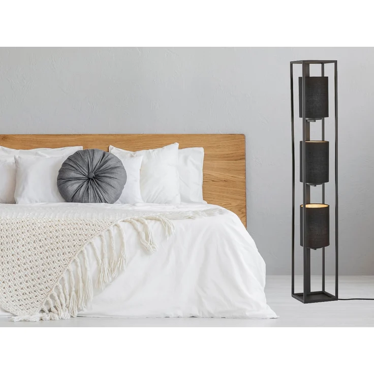 Fischer & Honsel 40459 Stehleuchte Spenzer 3-flammig sandschwarz goldfarben E27 – Bild 1