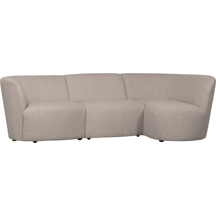 Ecksofa Coco aus Boucle-Stoff Rechts, Sand