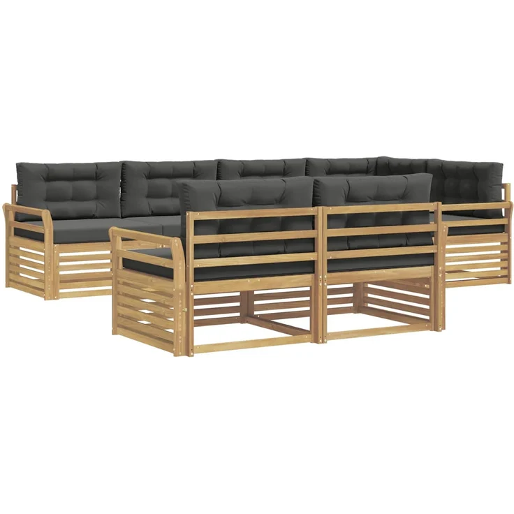 vidaXL Outdoor-Sofagarnitur 7 stk. 7-Sitzer Weiß und Anthrazit 3390647 – Bild 2