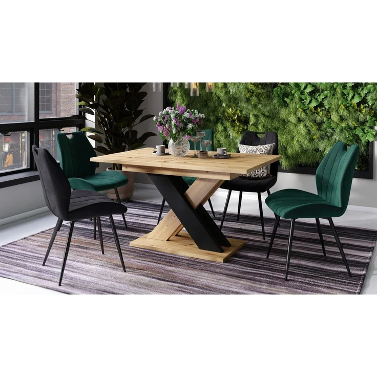 designimpex Esstisch Design Karo Tisch ausziehbar 140 - 180 cm Esszimmer – Bild 3