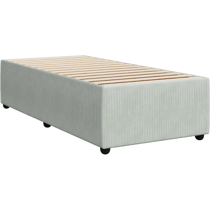 vidaXL Boxspringbett mit Matratze Hellgrau 90x190 cm Samt 3287614 – Bild 6