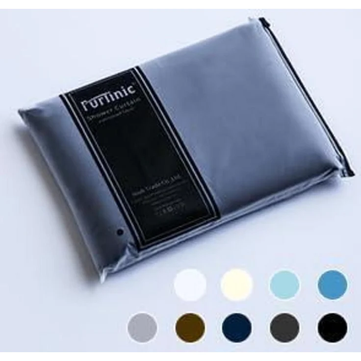 Schmaler Duschvorhang Schwarz Polyester Stoff 150x200 Wasserabweisend – Bild 7