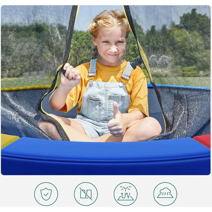SONGMICS Trampolin Randabdeckung, 100% UV-beständig, Reißfest, PVC, Bunt, 305,0 cm – Bild 4