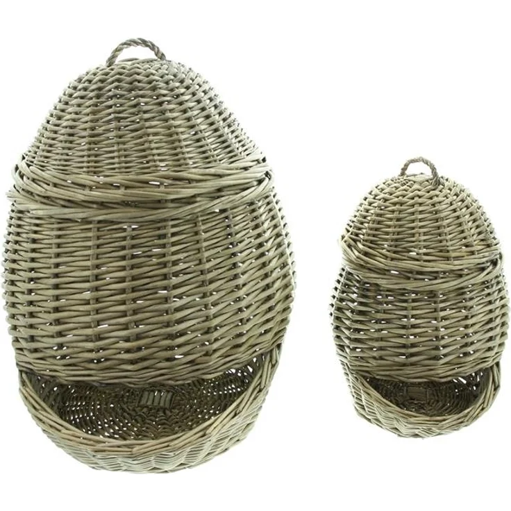 2x Gemüsekorb aus Weide, grau, 32 + 45 cm hoch, Kartoffelkorb, Zwiebelkorb, Weidenkorb – Bild 2