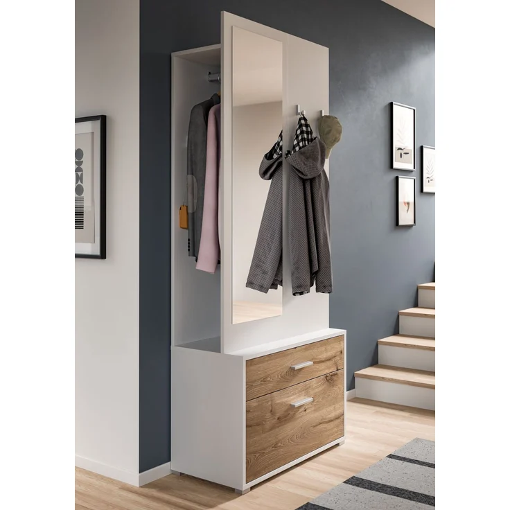 Garderobenkombination (B/H/T: 80x190x38 cm) in Nox Oak Nachbildung – Bild 4